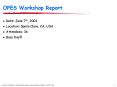 OPES Workshop Report PowerPoint PPT Presentation