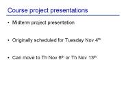 Course project presentations