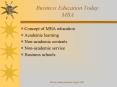 Business Education Today' MBA PowerPoint PPT Presentation