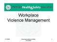Workplace Violence Management PowerPoint PPT Presentation