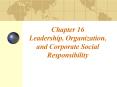 Chapter 16 Leadership, Organization, and Corporate Social Responsibility PowerPoint PPT Presentation