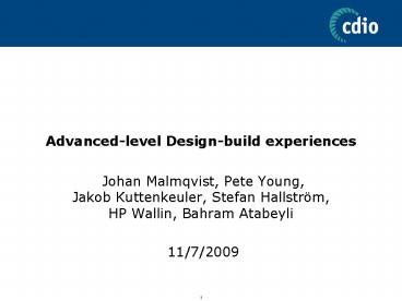 Advancedlevel Designbuild experiences