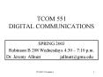 TCOM 551 DIGITAL COMMUNICATIONS PowerPoint PPT Presentation
