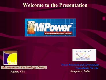 Welcome to the Presentation