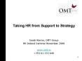 Taking HR from Support to Strategy PowerPoint PPT Presentation