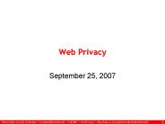 Web Privacy
