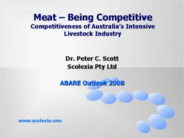 Meat Being Competitive Competitiveness of Australias Intensive Livestock Industry