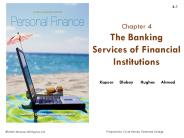 Chapter 4 The Banking Services of Financial Institutions