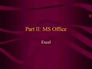 Part II: MS Office