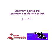 Constraint Solving and Constraint Satisfaction Search