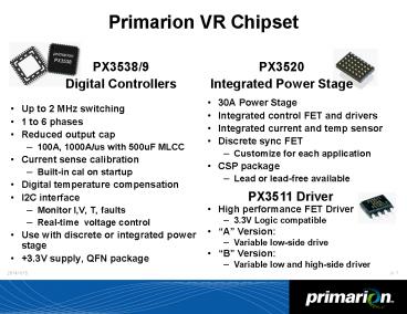 Primarion VR Chipset