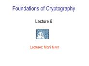 Foundations of Cryptography Lecture 6