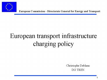 European transport infrastructure charging policy