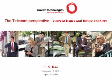 The Telecom perspectivecurrent issues and future enablers