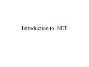 Introduction to 'NET