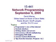 Network Programming September 6, 2005