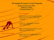 Developing Persuasive Grant Proposals