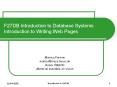 F27DB Introduction to Database Systems Introduction to Writing Web Pages PowerPoint PPT Presentation
