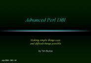 Advanced Perl DBI