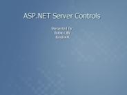 ASP.NET Server Controls