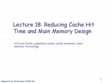 Adapted from UC Berkeley CS252 S01