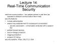 Lecture 14: RealTime Communication Security PowerPoint PPT Presentation