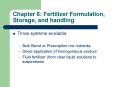 Chapter 6: Fertilizer Formulation, Storage, and handling PowerPoint PPT Presentation