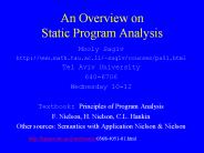 An Overview on Static Program Analysis
