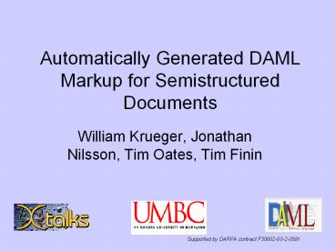 Automatically Generated DAML Markup for Semistructured Documents