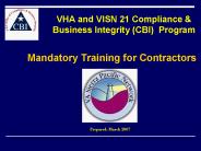 VHA and VISN 21 Compliance