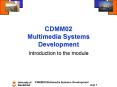 CDMM02 Multimedia Systems Development PowerPoint PPT Presentation