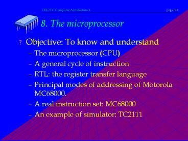 PPT – 8. The microprocessor PowerPoint presentation | free to download ...