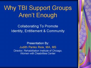 Why TBI Support Groups Arent Enough