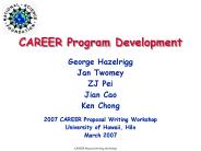 CAREER Program Development
