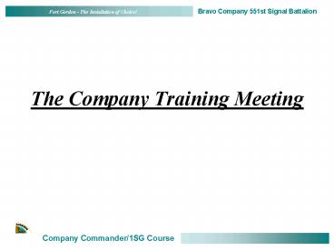 The Company Training Meeting