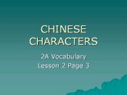 CHINESE CHARACTERS