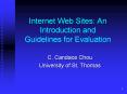 Internet Web Sites: An Introduction and Guidelines for Evaluation PowerPoint PPT Presentation
