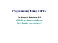 Programming Using TclTk PowerPoint PPT Presentation