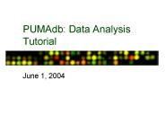 PUMAdb: Data Analysis Tutorial
