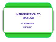 INTRODUCTION TO MATLAB