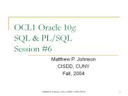 OCL1 Oracle 10g: SQL