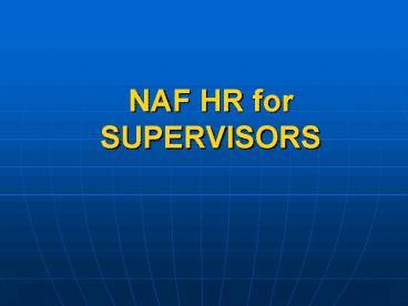 NAF HR for SUPERVISORS