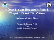 NOAA 5-Year Research Plan