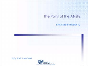 ENAV and the SESAR JU