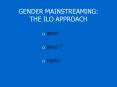 GENDER MAINSTREAMING: THE ILO APPROACH PowerPoint PPT Presentation