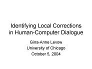 Identifying Local Corrections in Human-Computer Dialogue