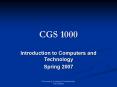 CGS 1000 PowerPoint PPT Presentation