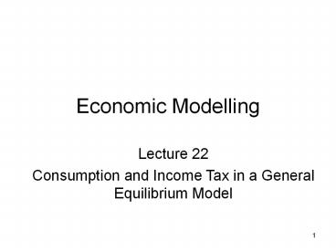 Economic Modelling