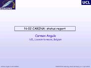 N02 CARINA: status report