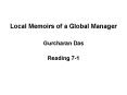 Local Memoirs of a Global Manager PowerPoint PPT Presentation